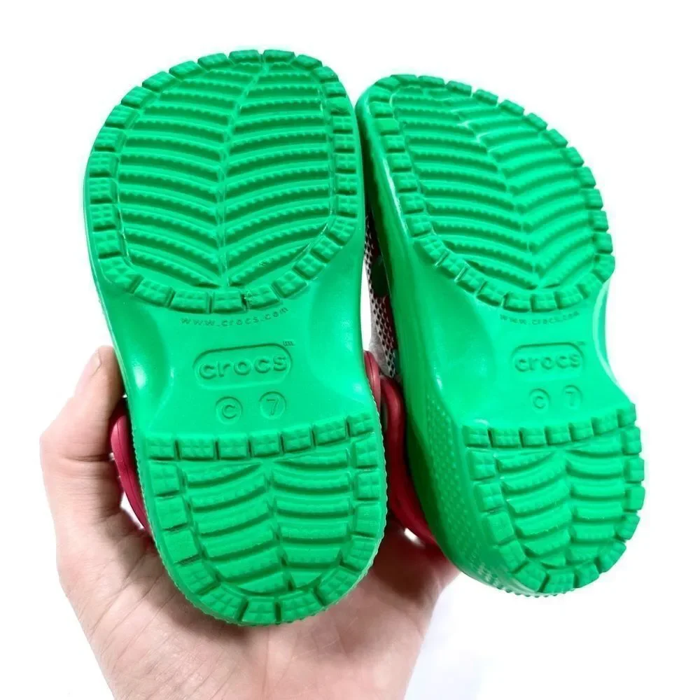 Crocs special edition Disney Parks holiday mules with attached present pegs 7
